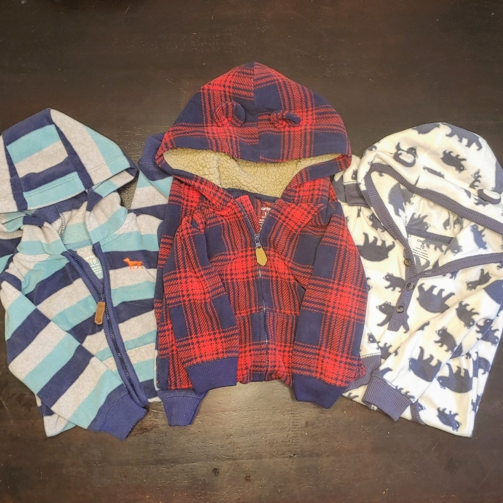 3 Carter's hooded onesies